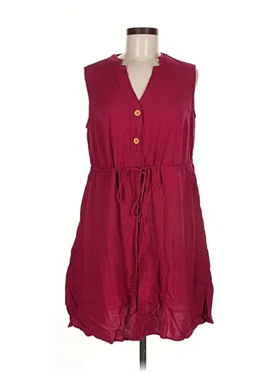 Pre-owned Bloomchic Casual Dress In Burgundy