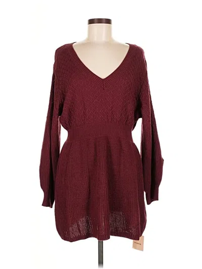 Pre-owned Bloomchic Casual Dress In Burgundy