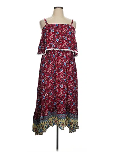 Pre-owned Bloomchic Casual Dress In Burgundy