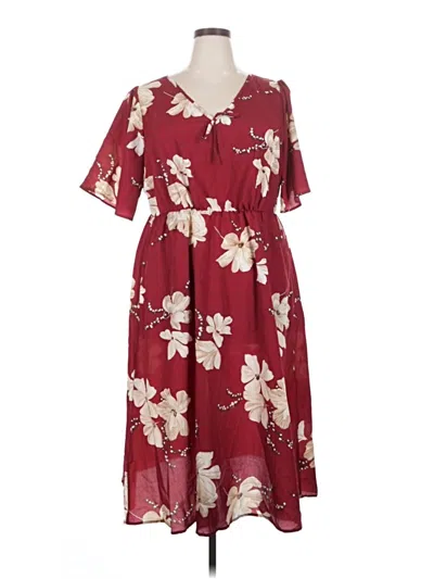 Pre-owned Bloomchic Casual Dress In Burgundy