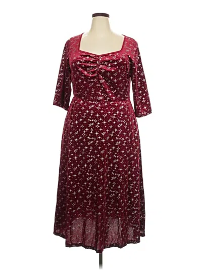Pre-owned Bloomchic Casual Dress In Burgundy