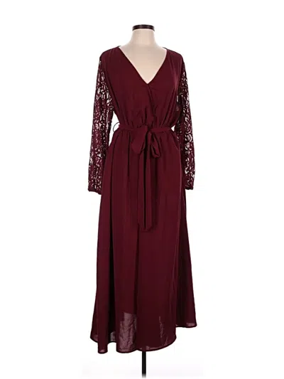 Pre-owned Bloomchic Casual Dress In Burgundy