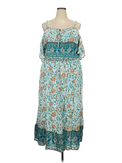 Pre-owned Bloomchic Casual Dress In Teal