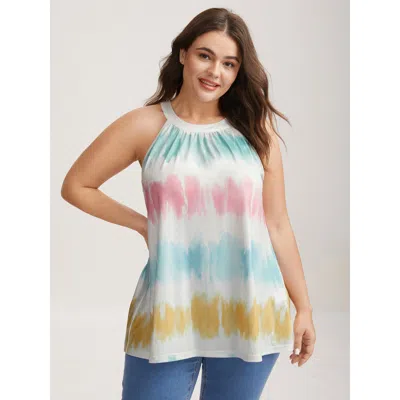 Bloomchic Color Fusion Pleated Flowy Tank Top In Multi