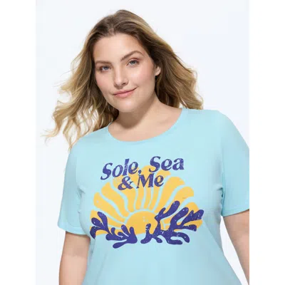 Bloomchic Cotton Solo Sea & Me T-shirt In Blue