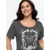 Bloomchic Cotton Sumerween Skull Print T-shirt