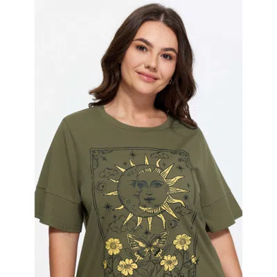 Bloomchic Cotton Sunkissed Floral Print Flared Sleeve T-shirt