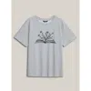 Bloomchic Dear Diary Pattern Crewneck T-shirt In Gray