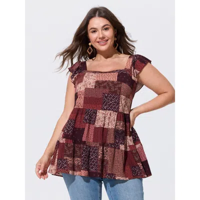 Bloomchic Floral Collage Print Layered Tank Top In Multi