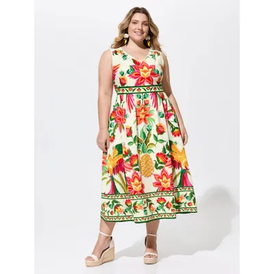 Bloomchic Floral Drama Cinched-waist Maxi Dress In Multi