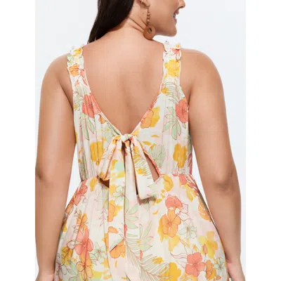 Bloomchic Floral Print Bow-tie Back Jumpsuit In Multi
