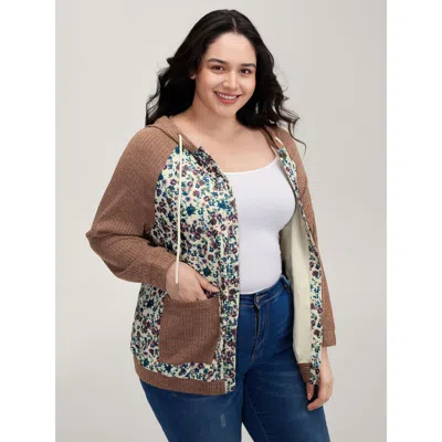 Bloomchic Floral Print Color Contrast Jacket