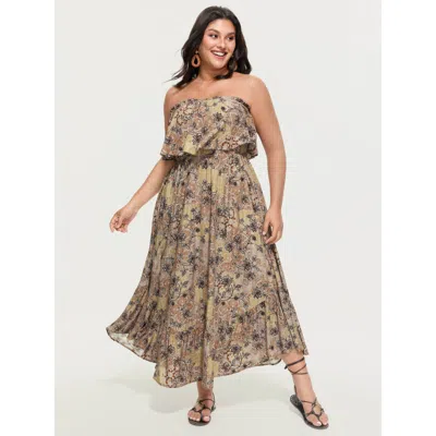 Bloomchic Floral Print Layered Pockets Maxi Dress In Multi