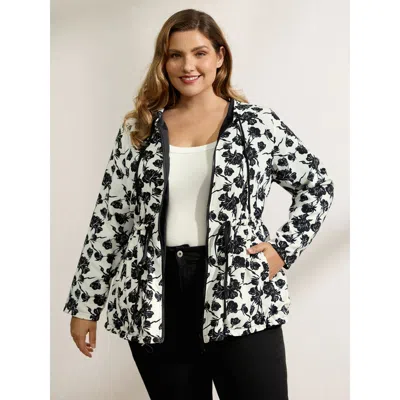Bloomchic Floral Print Reversible Zipper Pocket Hoodie