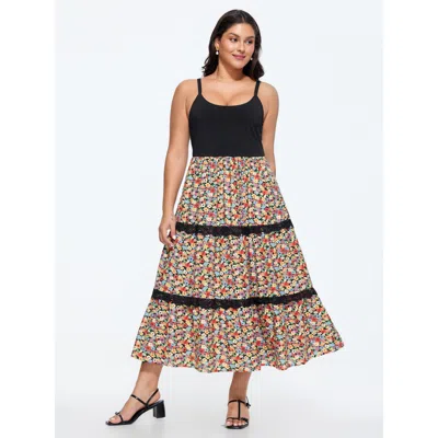 Bloomchic Floral Print Tiered Cami Maxi Dress In Multi