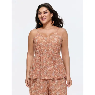 Bloomchic Floral Print V-neck Tank Top In Multi