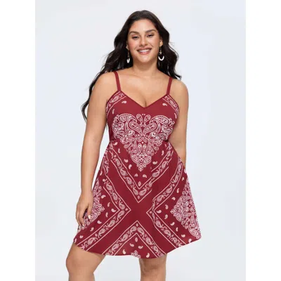 Bloomchic Geometric Stripe Shirred Back Mini Dress In Pink