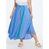 Bloomchic Geometric Striped Print Drawstring Maxi Skirt In Multi