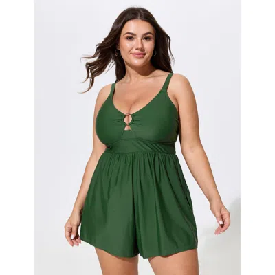 Bloomchic Hollowed-out Pockets Swim Romper
