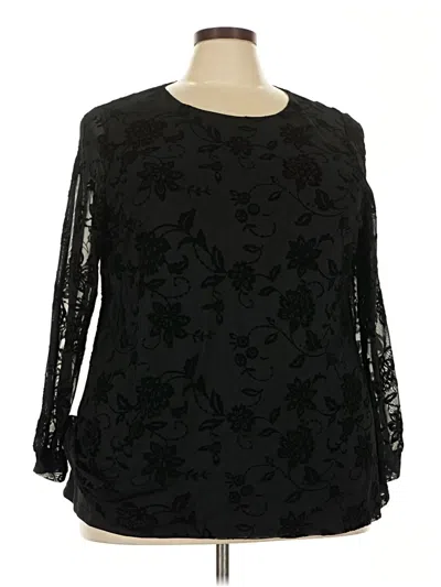Pre-owned Bloomchic Long Sleeve Blouse In Black