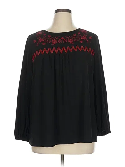 Pre-owned Bloomchic Long Sleeve Blouse In Black