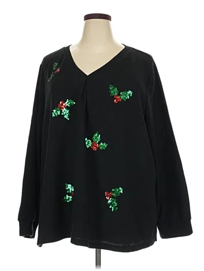 Pre-owned Bloomchic Long Sleeve Blouse In Black
