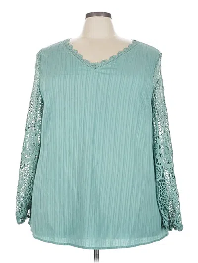 Pre-owned Bloomchic Long Sleeve Blouse In Blue