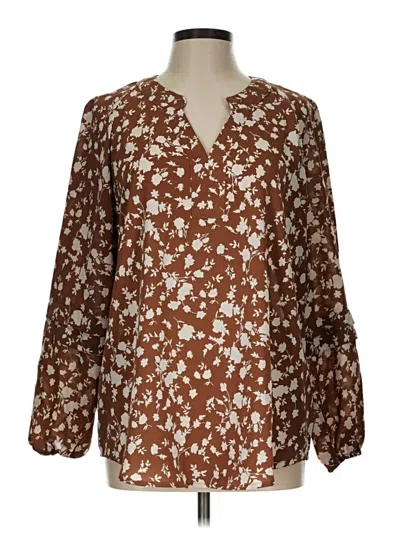 Pre-owned Bloomchic Long Sleeve Blouse In Brown