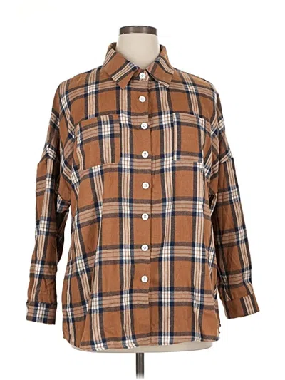 Pre-owned Bloomchic Long Sleeve Blouse In Brown