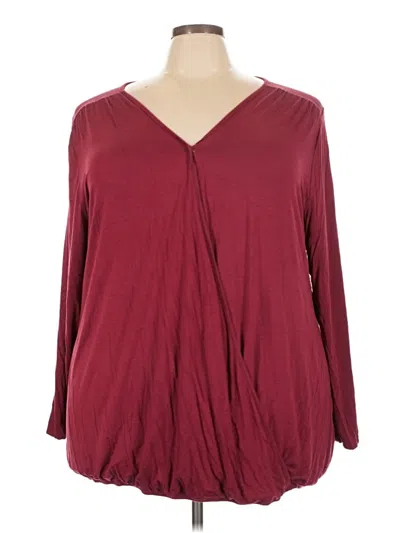 Pre-owned Bloomchic Long Sleeve Blouse In Burgundy