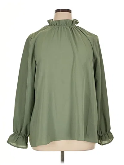 Pre-owned Bloomchic Long Sleeve Blouse In Green