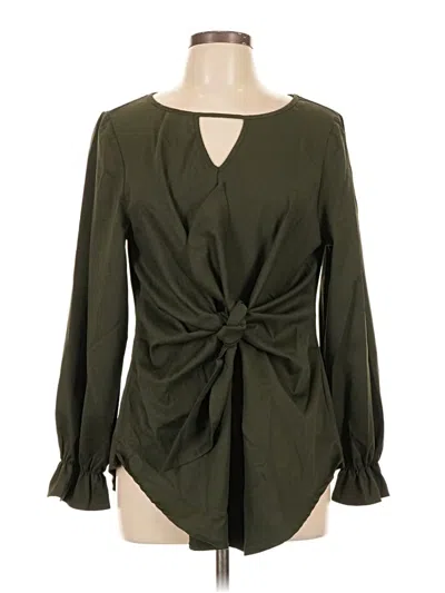 Pre-owned Bloomchic Long Sleeve Blouse In Green