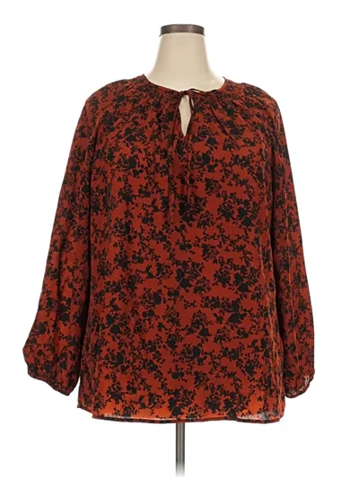 Pre-owned Bloomchic Long Sleeve Blouse In Orange