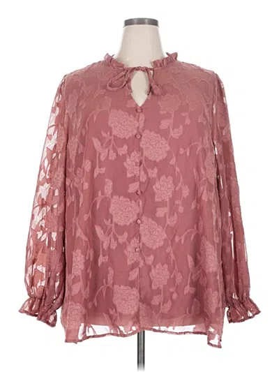 Pre-owned Bloomchic Long Sleeve Blouse In Pink