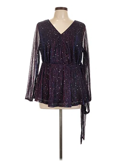 Pre-owned Bloomchic Long Sleeve Blouse In Purple