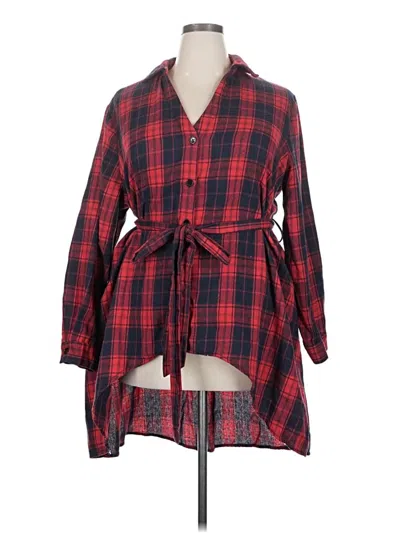 Pre-owned Bloomchic Long Sleeve Blouse In Red