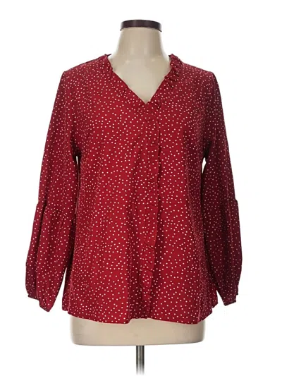 Pre-owned Bloomchic Long Sleeve Blouse In Red