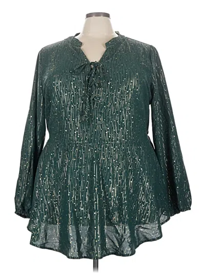 Bloomchic Long Sleeve Blouse In Teal