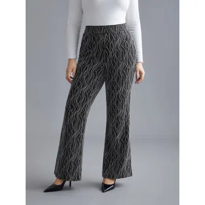 Bloomchic Metallic Shimmer Stretchy Flare Pants In Blue