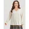 Bloomchic Plain Ties Ruffle Trim Woven Top In White