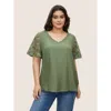 Bloomchic Plain V Neck Floral Patchwork Blouse In Multi