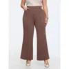Bloomchic Pull-on Flared Pockets Pants In Dustypink