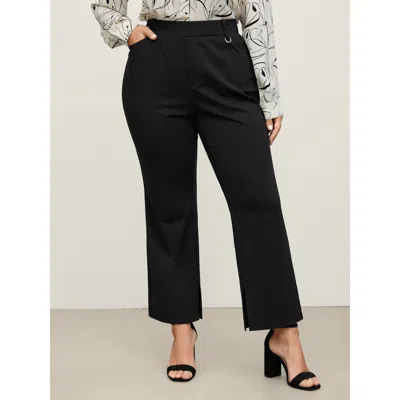 Bloomchic Pull-on Solid Bootcut Pants In Black