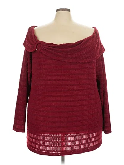 Pre-owned Bloomchic Pullover Sweater In Burgundy