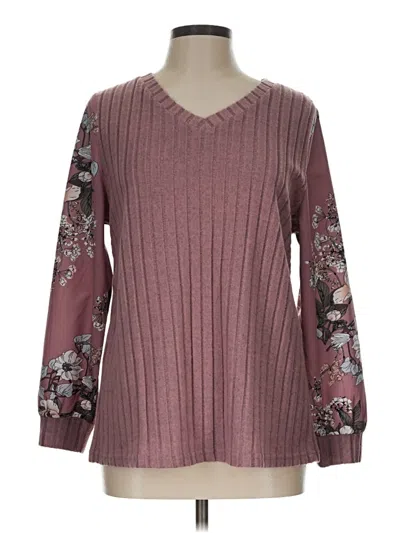 Pre-owned Bloomchic Pullover Sweater In Burgundy