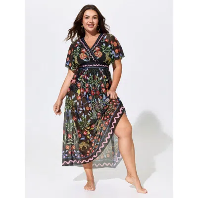 Bloomchic Sarong Set Floral Print One-piece Swimsuit
