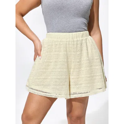 Bloomchic Sheer Breathable Wide-leg Shorts In Gold