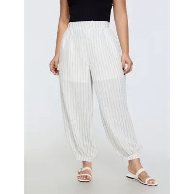 Bloomchic Sheer Lined Striped Print Jogger Pants