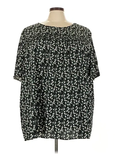 Pre-owned Bloomchic Short Sleeve Blouse In Black