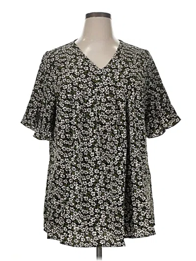 Bloomchic Short Sleeve Blouse In Black